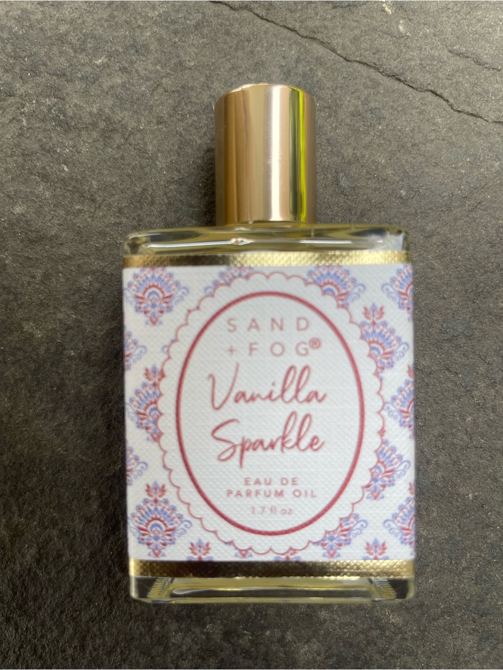 Sand & Fog Vanilla Sparkle Eau de Parfum Oil - Gold & Pink Bottle